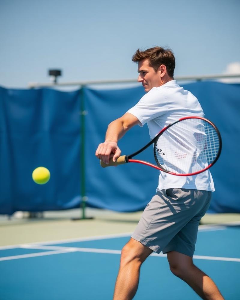 Recreational player hitting a forehand